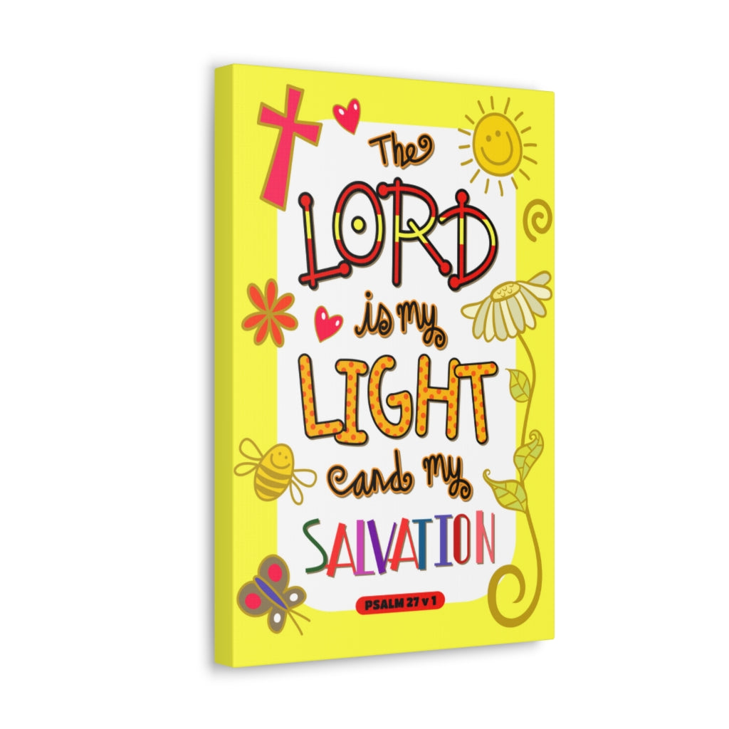 Scripture Walls Lord Light Salvation Psalm 27:1 Bible Verse Canvas Christian Wall Art Ready to Hang Unframed-Express Your Love Gifts