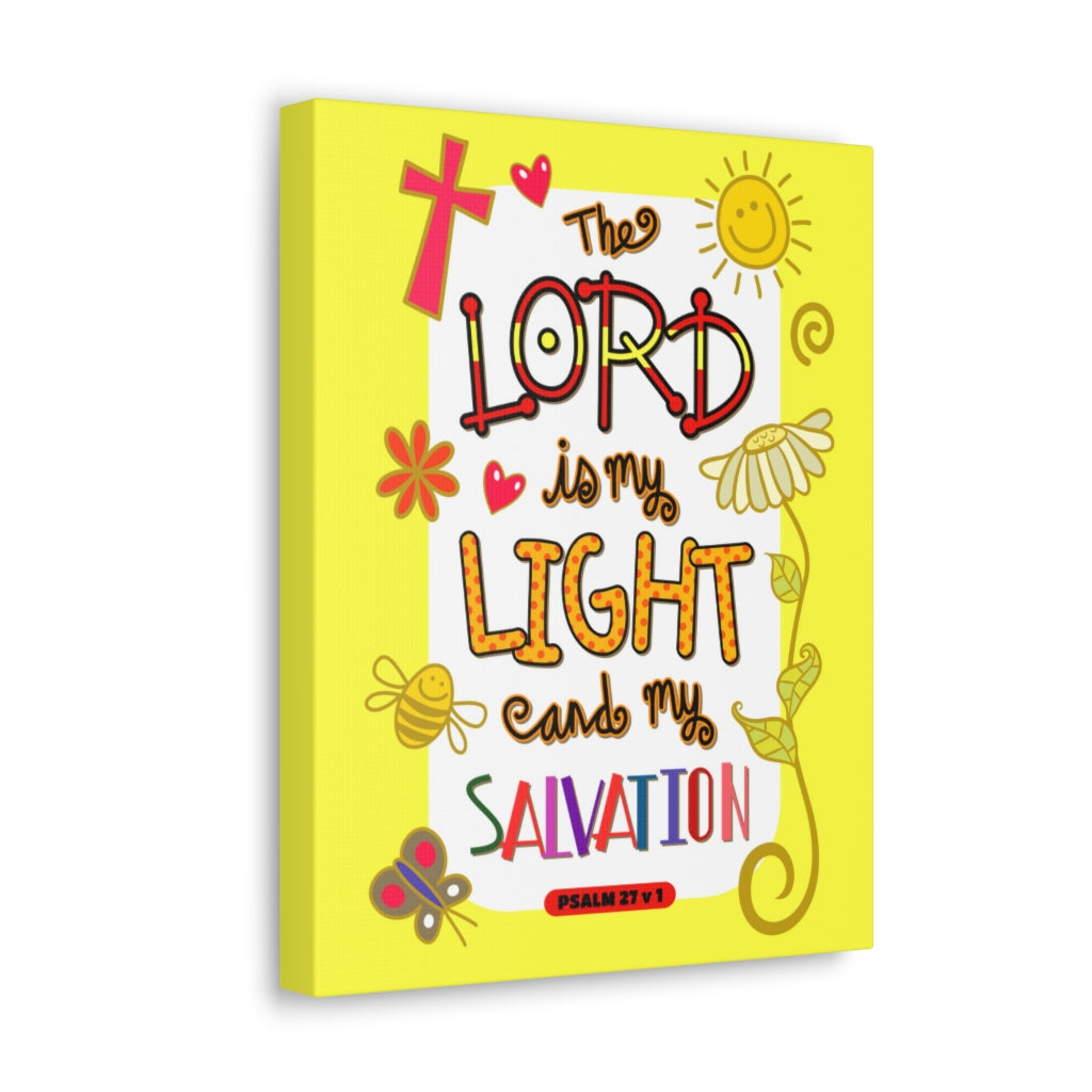 Scripture Walls Lord Light Salvation Psalm 27:1 Bible Verse Canvas Christian Wall Art Ready to Hang Unframed-Express Your Love Gifts