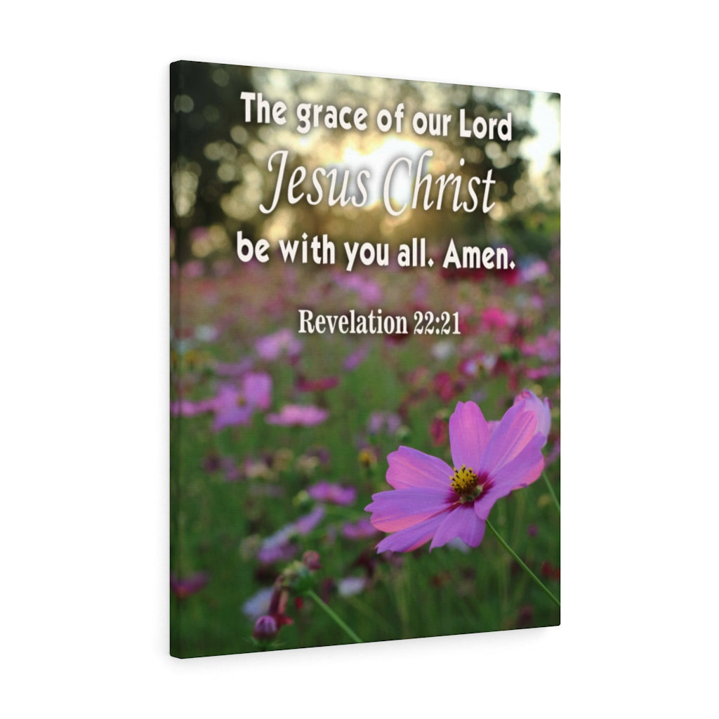 Scripture Walls Lord's Grace Revelation 22:21 Bible Verse Canvas Christian Wall Art Ready to Hang Unframed-Express Your Love Gifts