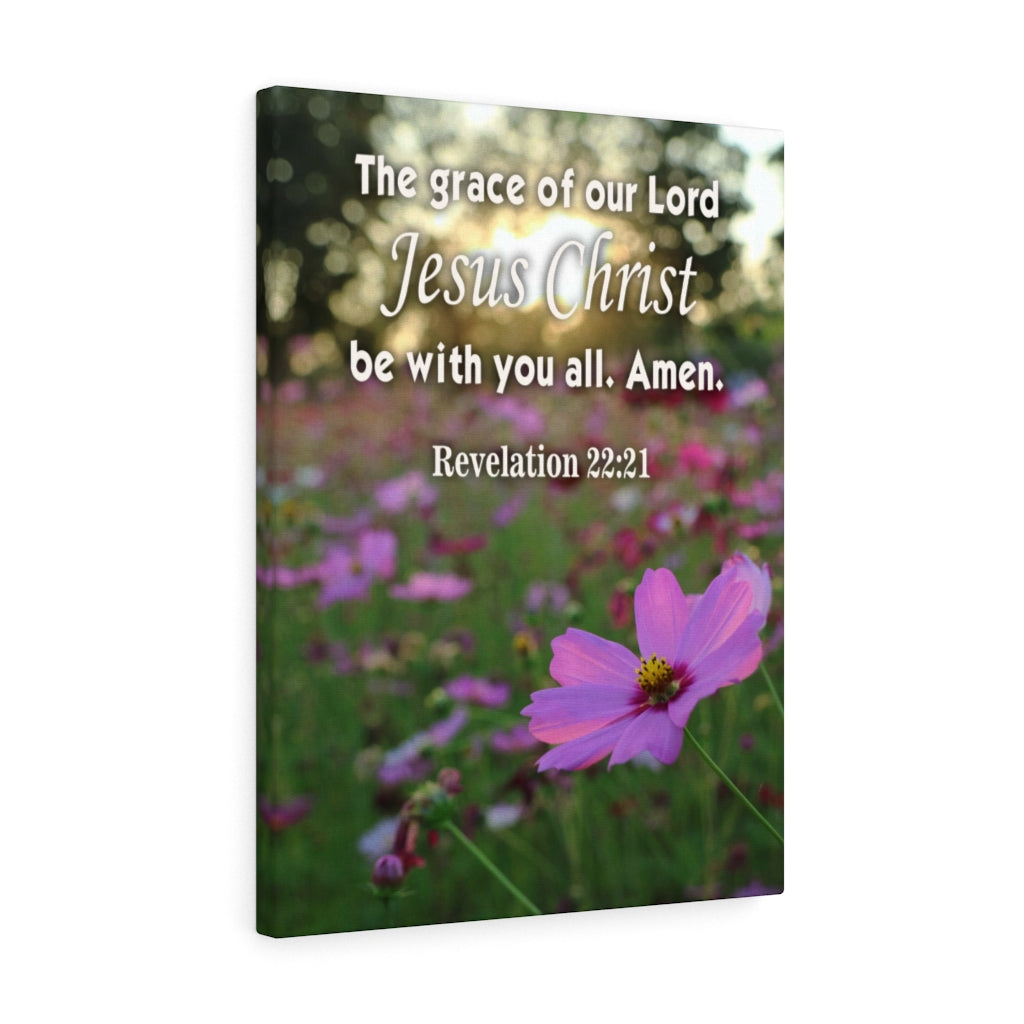 Scripture Walls Lord's Grace Revelation 22:21 Bible Verse Canvas Christian Wall Art Ready to Hang Unframed-Express Your Love Gifts