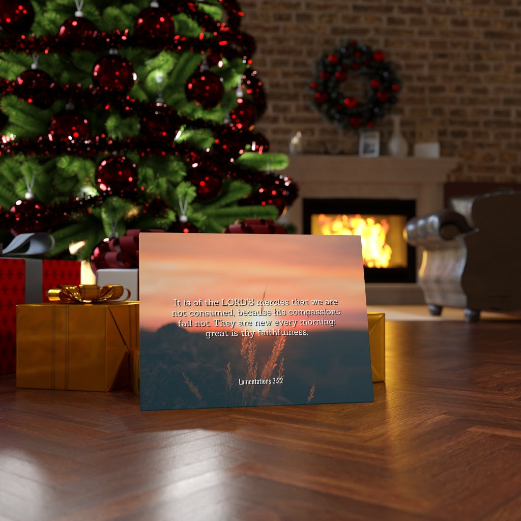 Scripture Walls Lord's Mercy Lamentations 3:22 Bible Verse Canvas Christian Wall Art Ready to Hang Unframed-Express Your Love Gifts