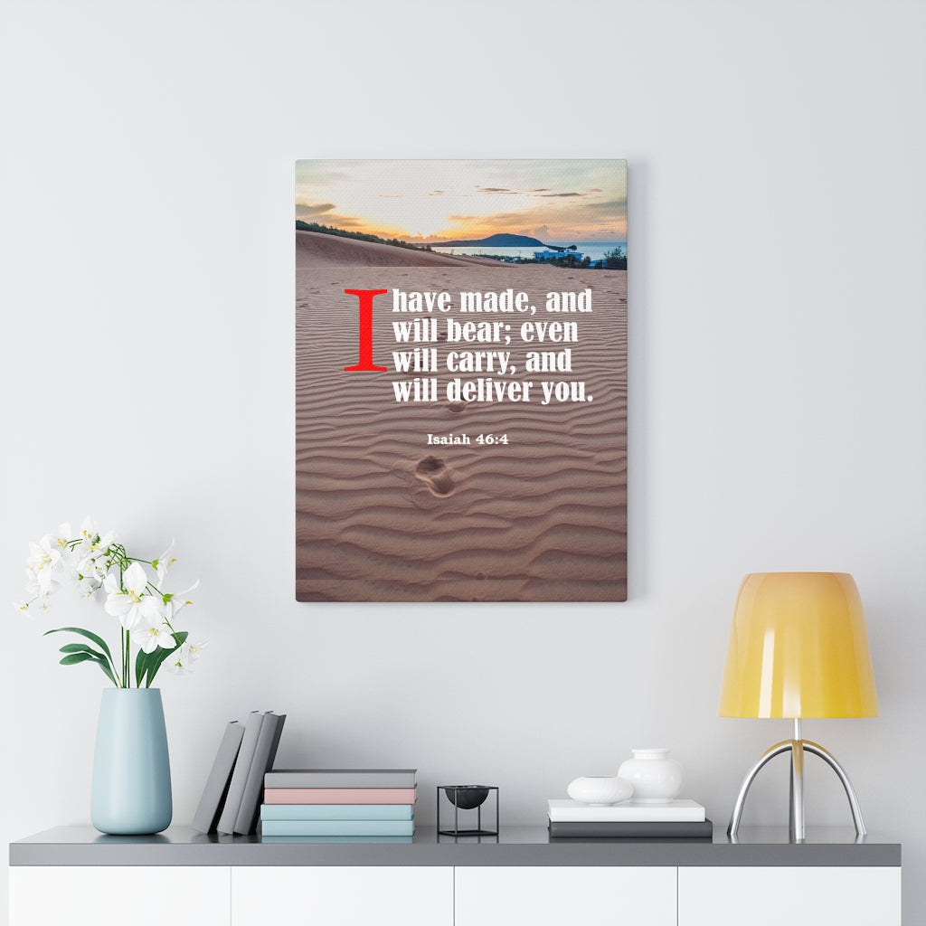 Scripture Walls Lord Will Carry You Isaiah 46:4 Bible Verse Canvas Christian Wall Art Ready to Hang Unframed-Express Your Love Gifts