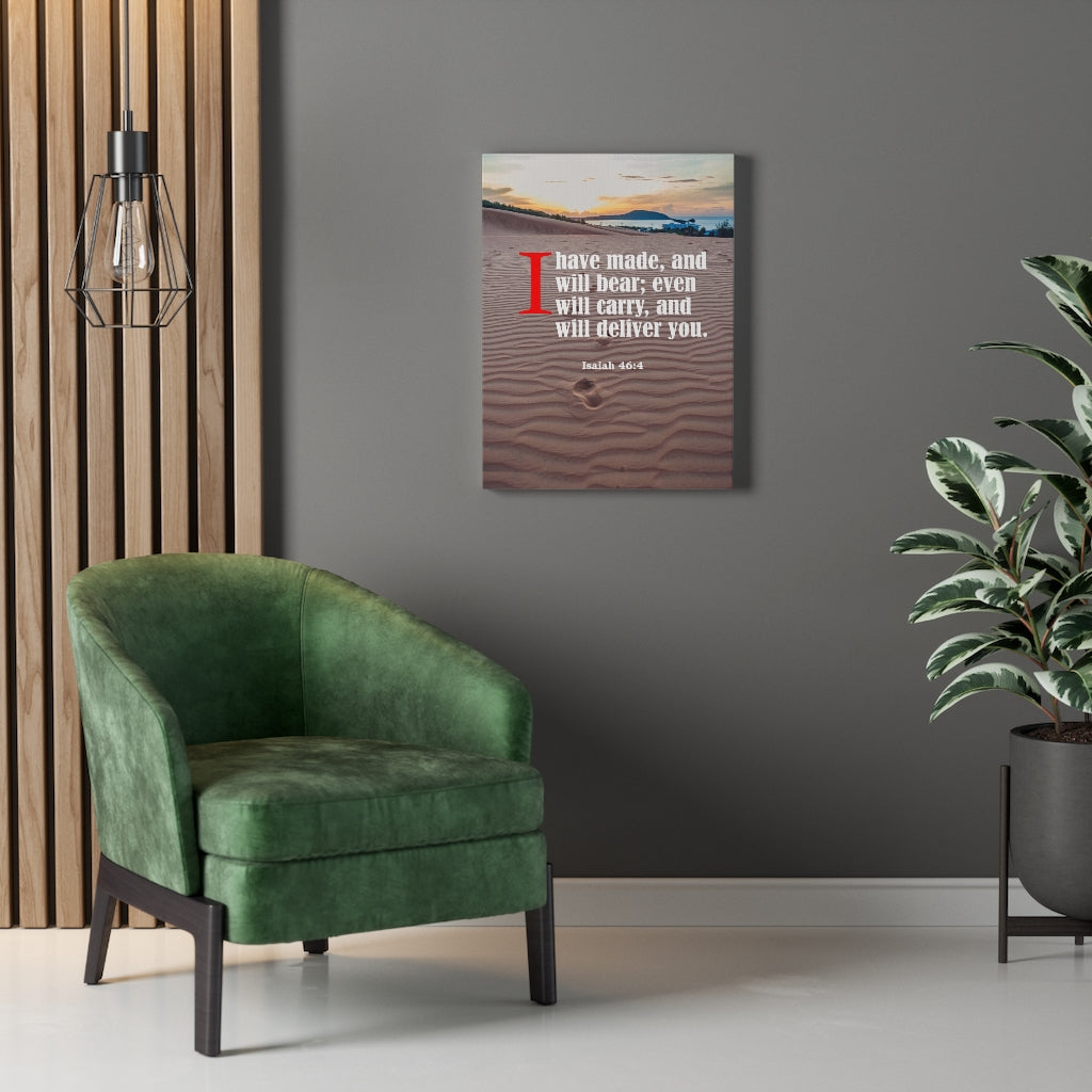Scripture Walls Lord Will Carry You Isaiah 46:4 Bible Verse Canvas Christian Wall Art Ready to Hang Unframed-Express Your Love Gifts