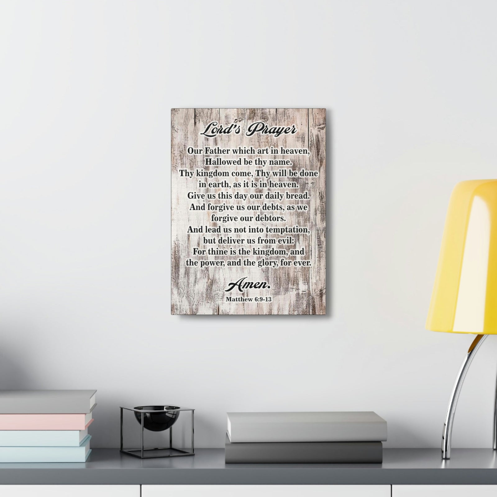 Scripture Walls Lords Prayer Matthew 6:9-13 Brown Bible Verse Canvas Christian Wall Art Ready to Hang Unframed-Express Your Love Gifts