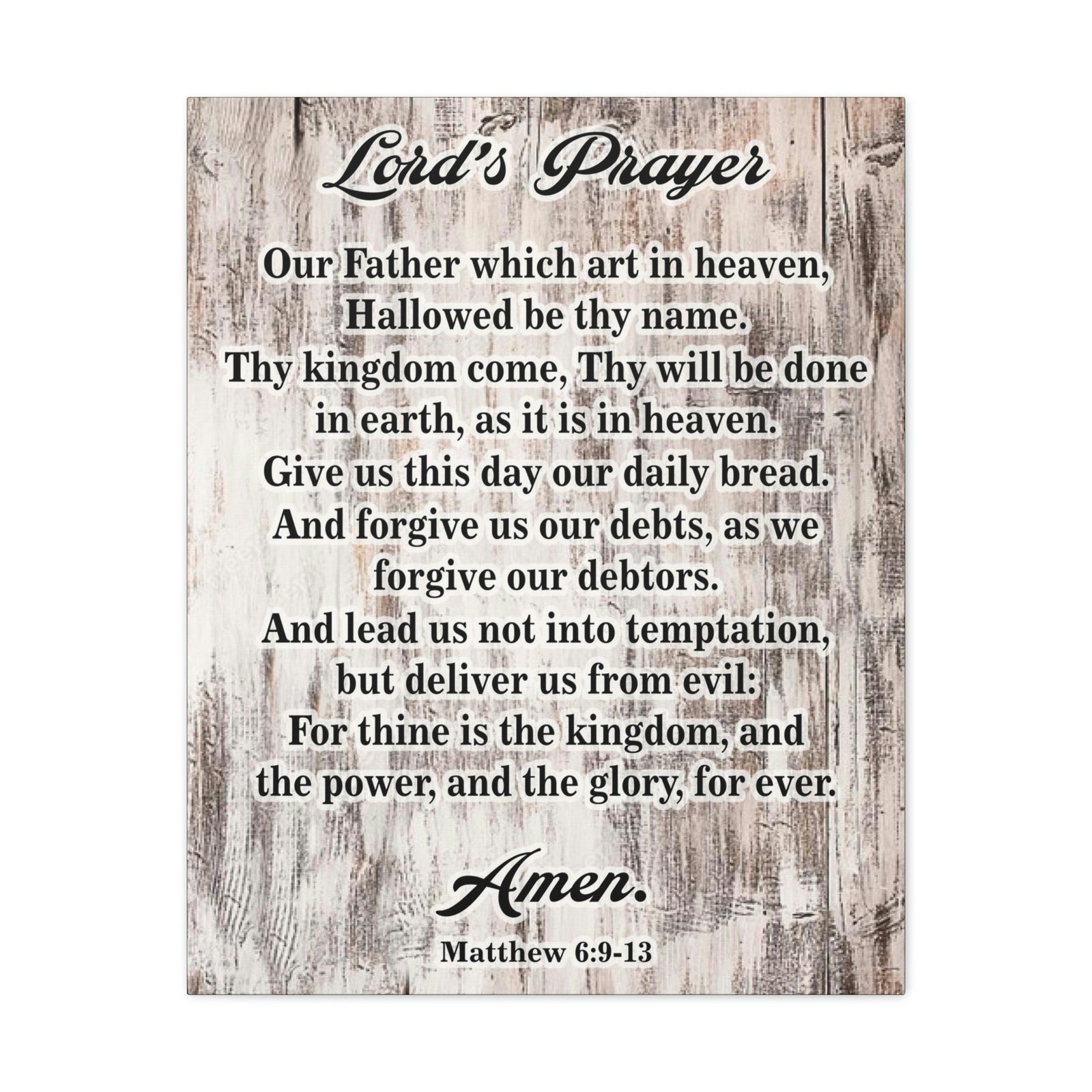 Scripture Walls Lords Prayer Matthew 6:9-13 Brown Bible Verse Canvas Christian Wall Art Ready to Hang Unframed-Express Your Love Gifts