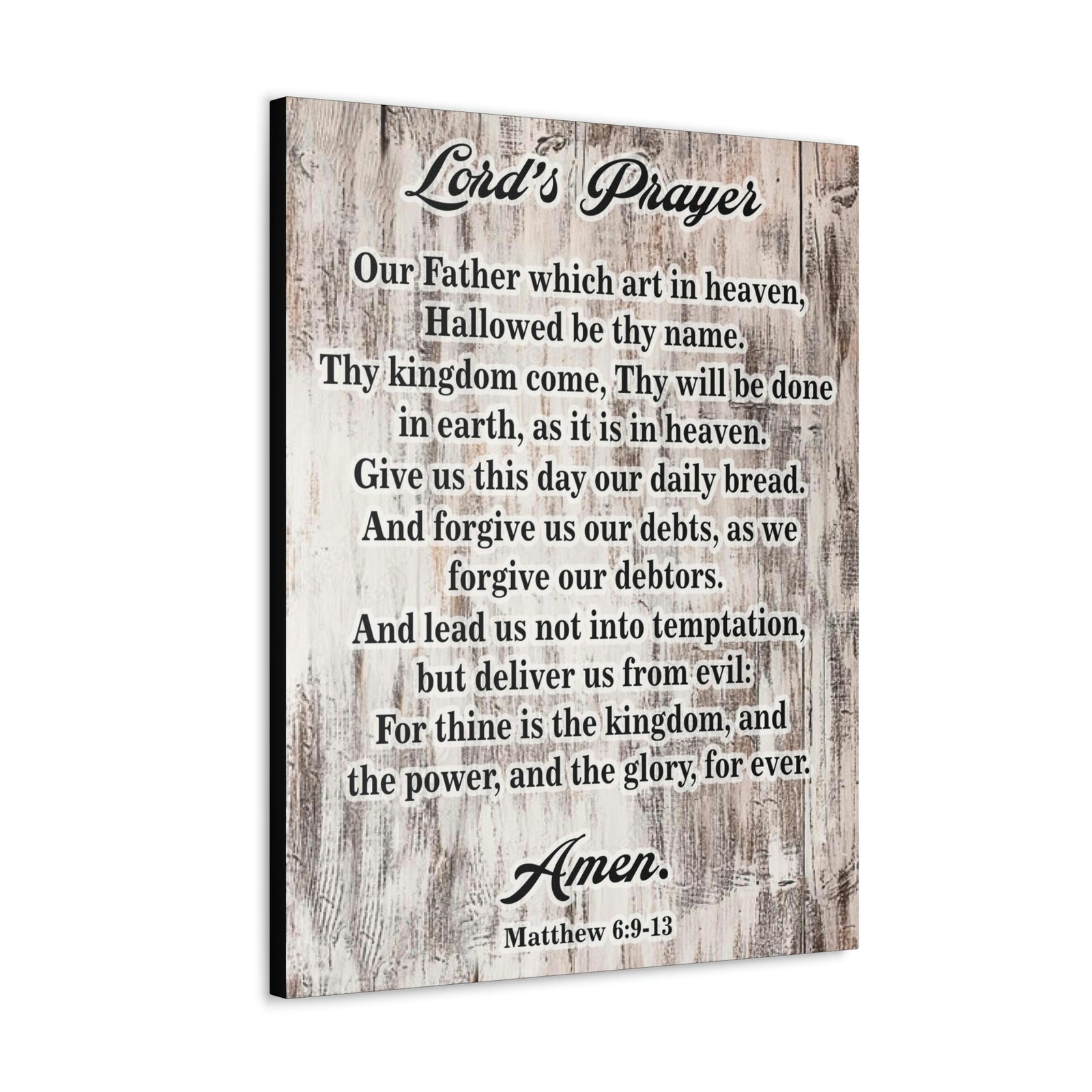 Scripture Walls Lords Prayer Matthew 6:9-13 Brown Bible Verse Canvas Christian Wall Art Ready to Hang Unframed-Express Your Love Gifts