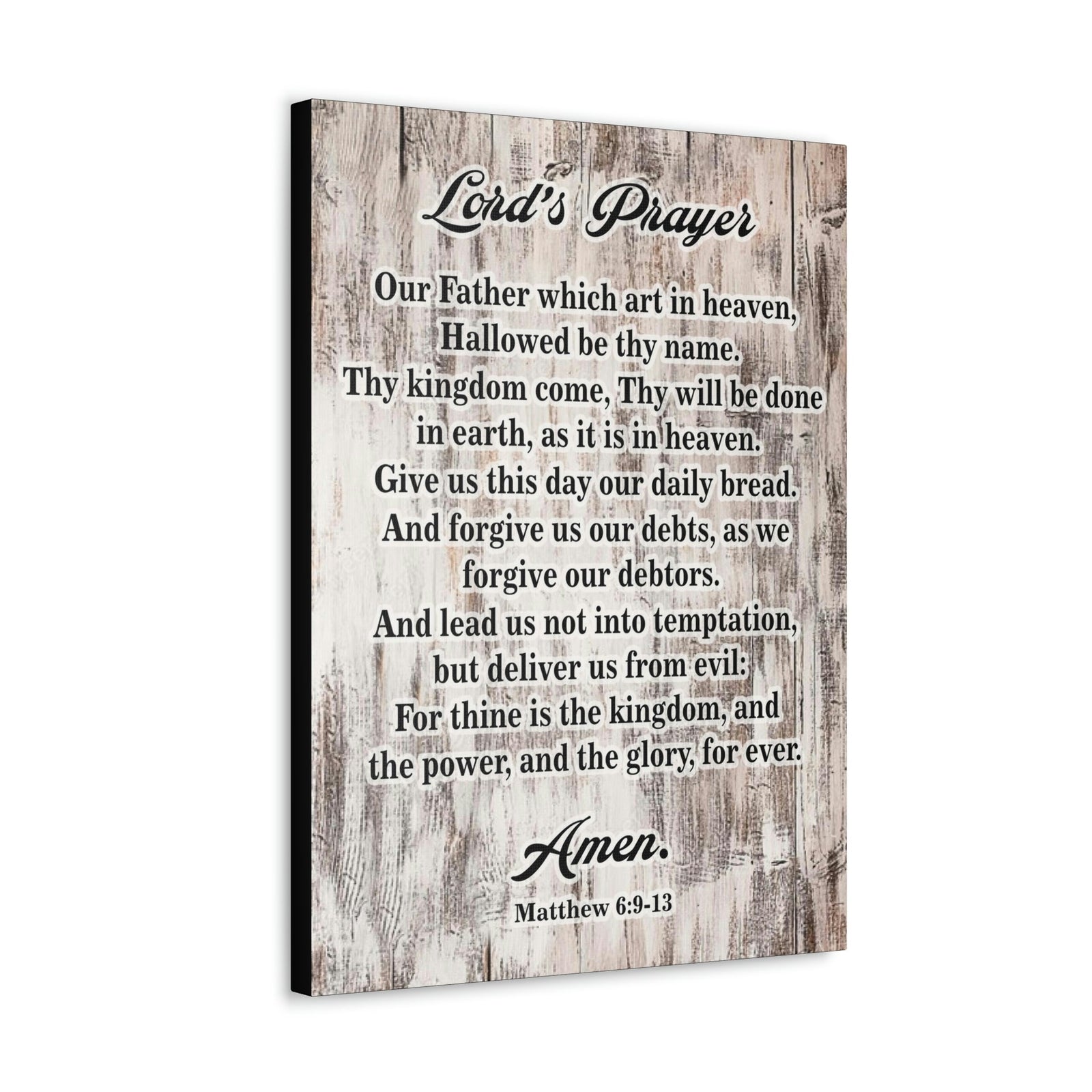 Scripture Walls Lords Prayer Matthew 6:9-13 Brown Bible Verse Canvas Christian Wall Art Ready to Hang Unframed-Express Your Love Gifts
