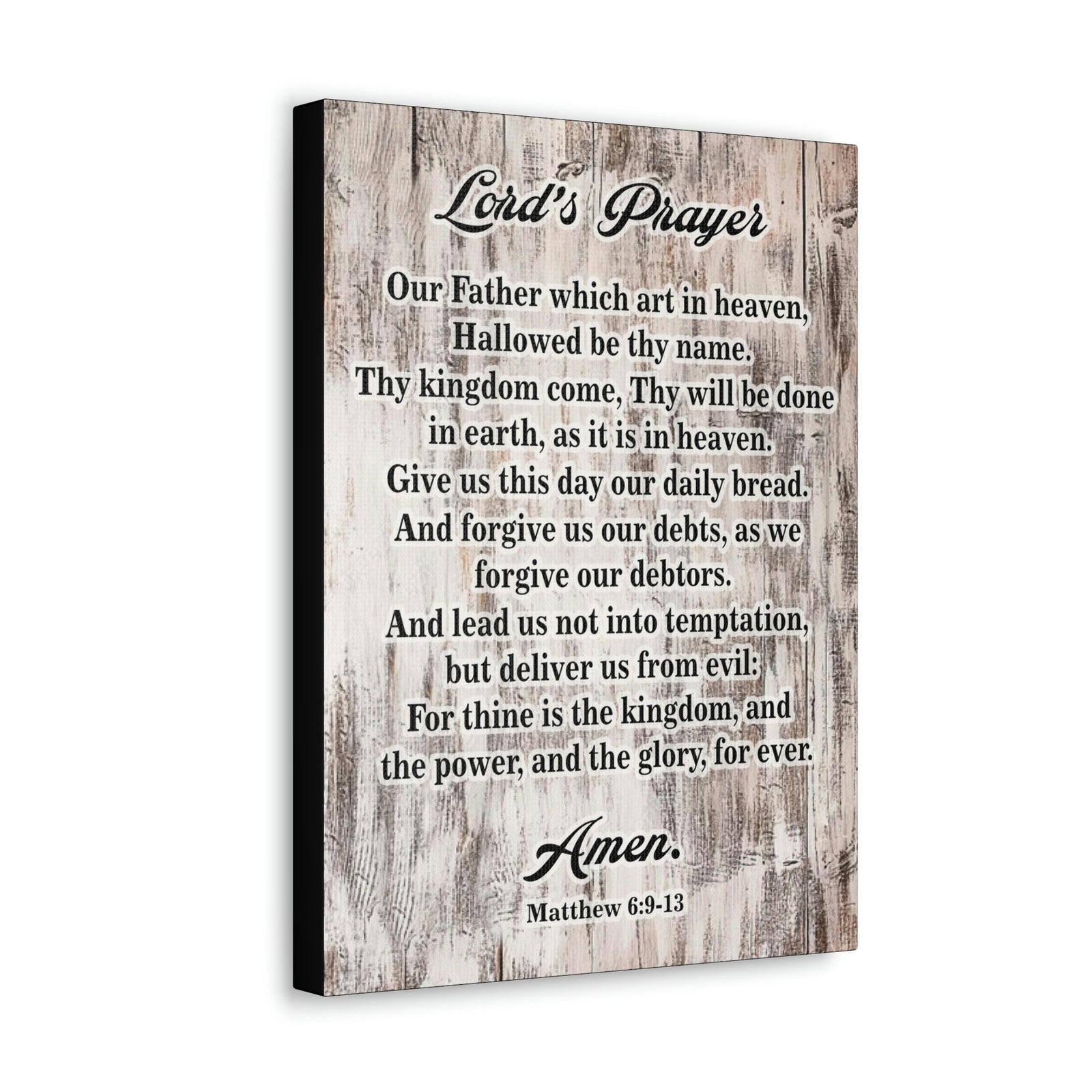 Scripture Walls Lords Prayer Matthew 6:9-13 Brown Bible Verse Canvas Christian Wall Art Ready to Hang Unframed-Express Your Love Gifts