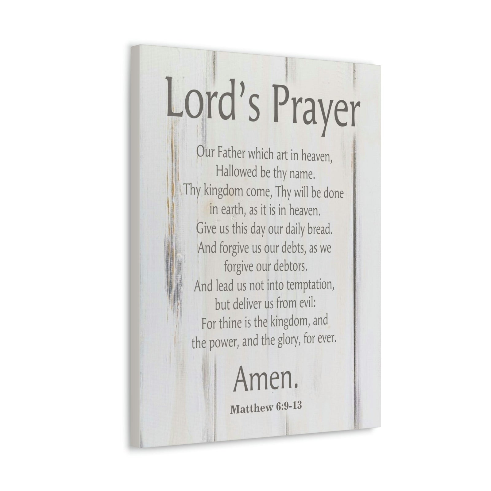 Scripture Walls Lords Prayer Matthew 6:9-13 White Wood Christian Wall Art Print Ready to Hang Unframed-Express Your Love Gifts