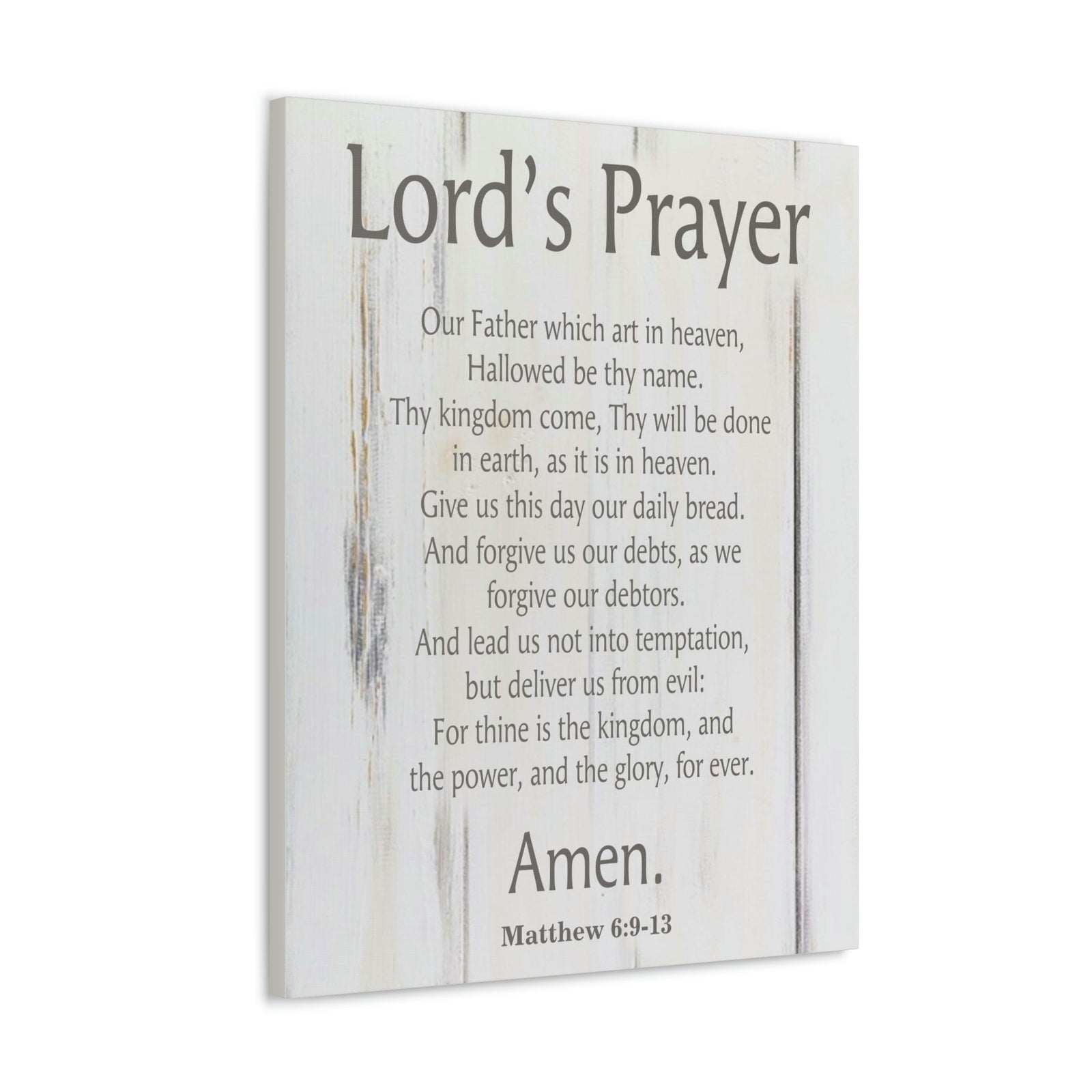 Scripture Walls Lords Prayer Matthew 6:9-13 White Wood Christian Wall Art Print Ready to Hang Unframed-Express Your Love Gifts