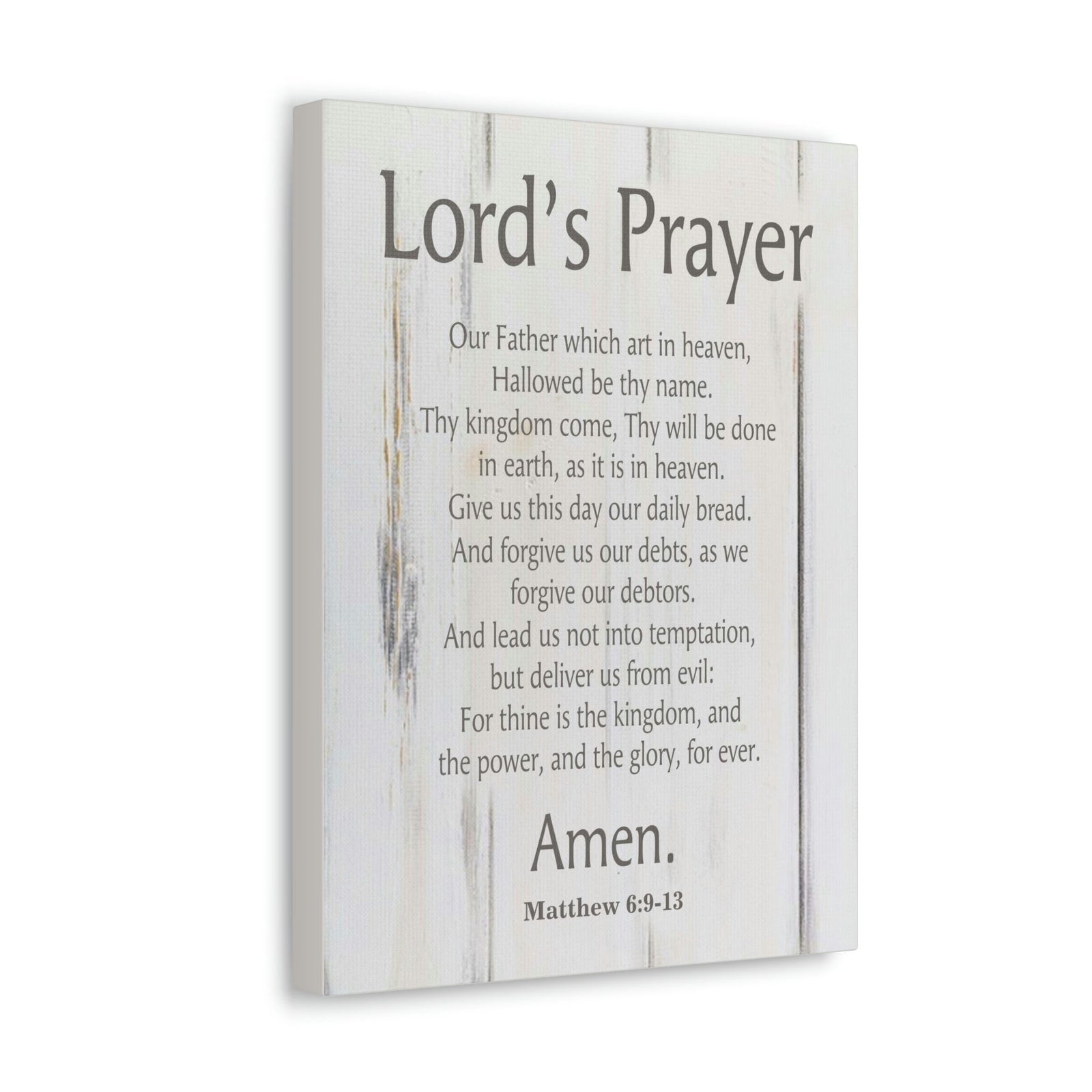 Scripture Walls Lords Prayer Matthew 6:9-13 White Wood Christian Wall Art Print Ready to Hang Unframed-Express Your Love Gifts