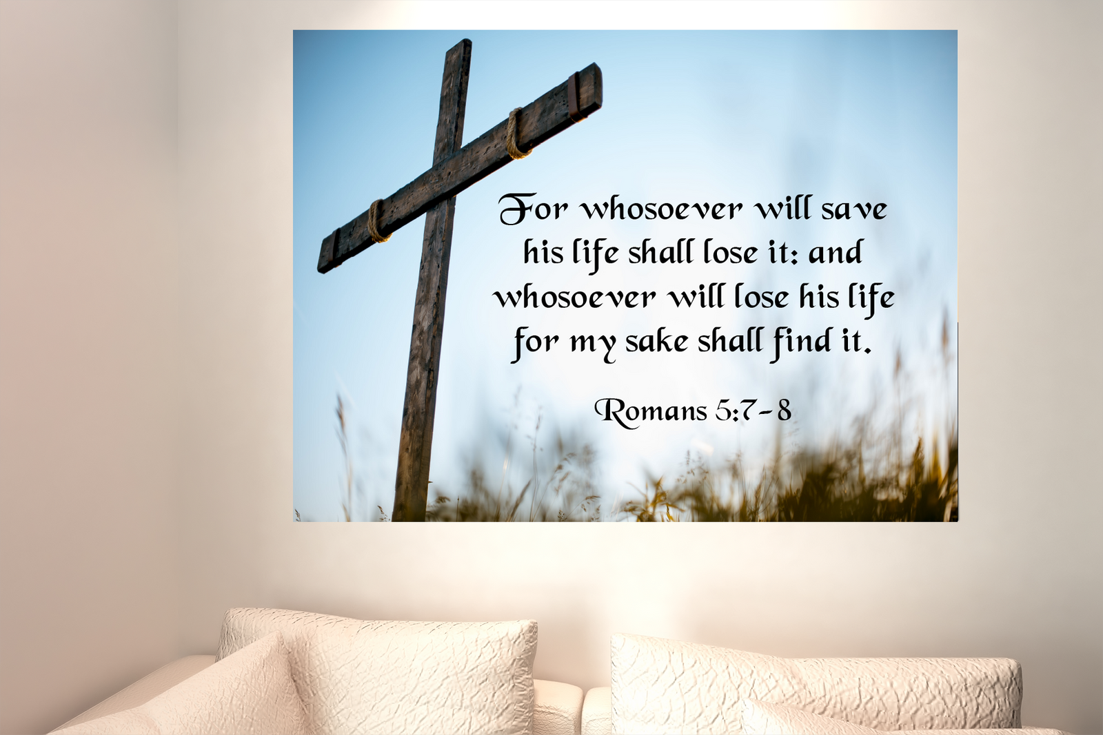 Scripture Walls Lose His Life For The Lord Matthew 16:25 Bible Verse Canvas Christian Wall Art Ready to Hang Unframed-Express Your Love Gifts