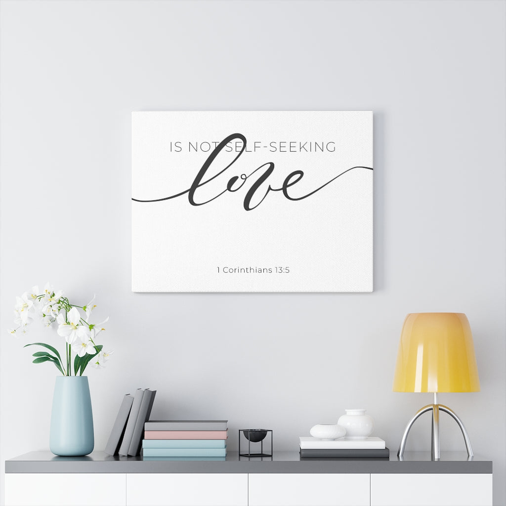 Scripture Walls Love Cursive 1 Corinthians 13:5 Bible Verse Canvas Christian Wall Art Ready to Hang Unframed-Express Your Love Gifts