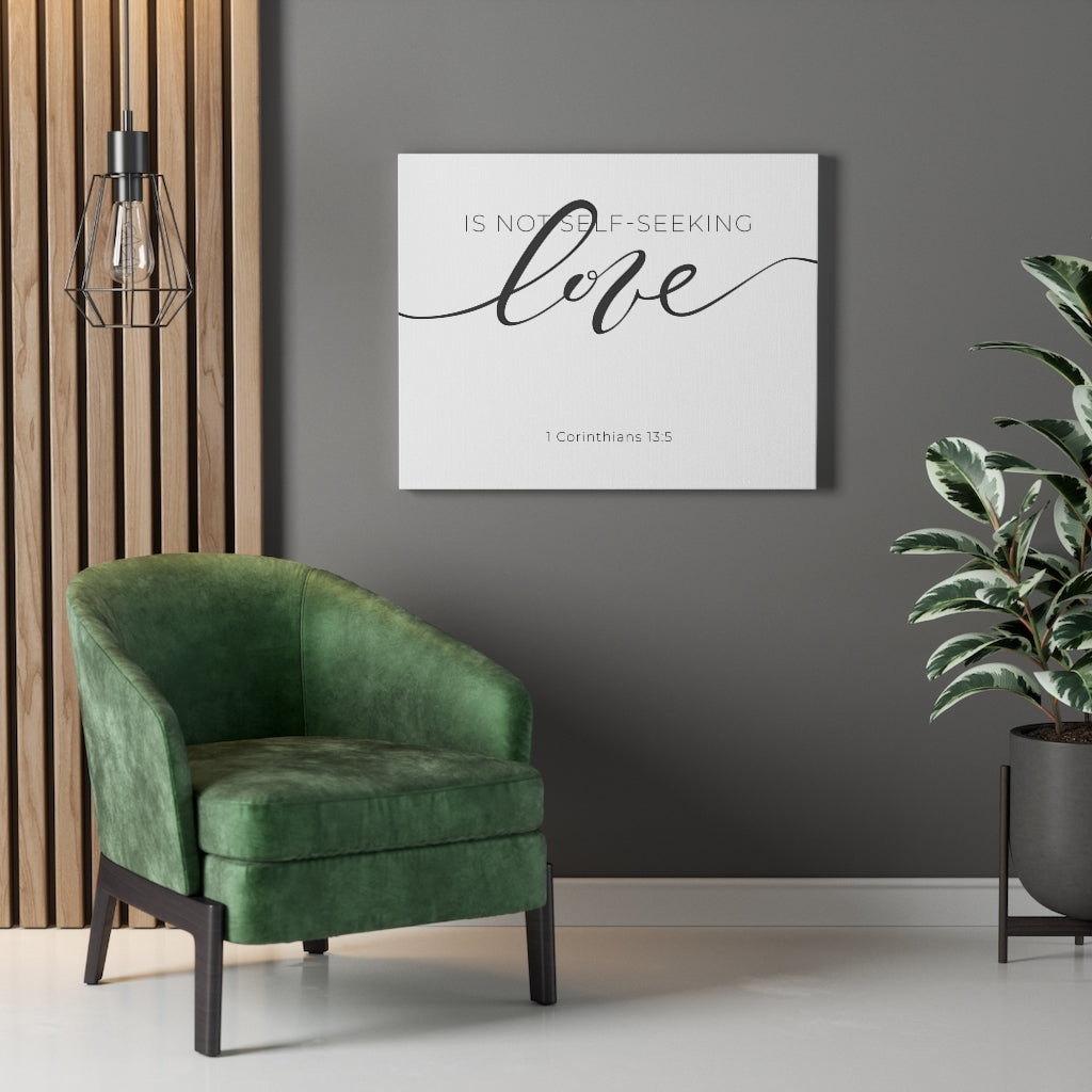 Scripture Walls Love Cursive 1 Corinthians 13:5 Bible Verse Canvas Christian Wall Art Ready to Hang Unframed-Express Your Love Gifts