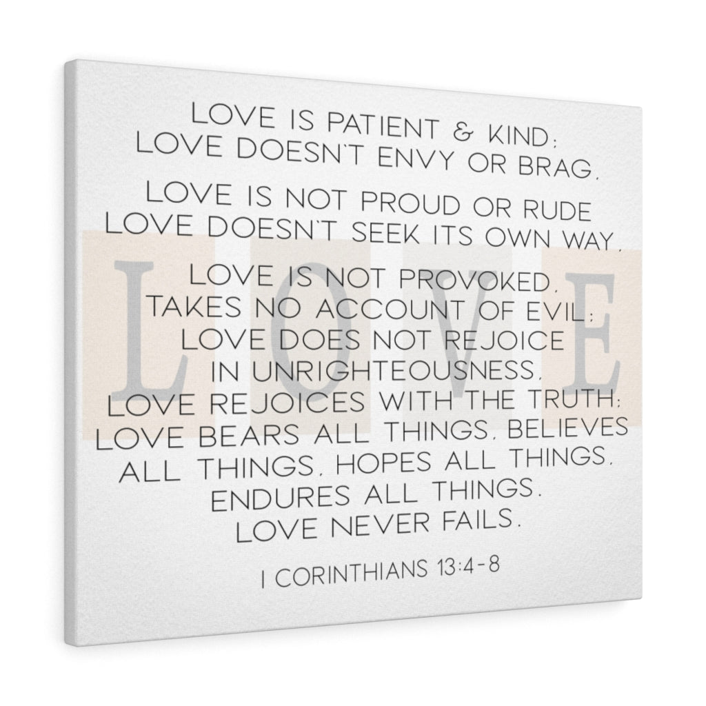 Scripture Walls Love is 1 Corinthians 13:4âÂÂ-â¬8 Wall Art Christian Home Decor Unframed-Express Your Love Gifts