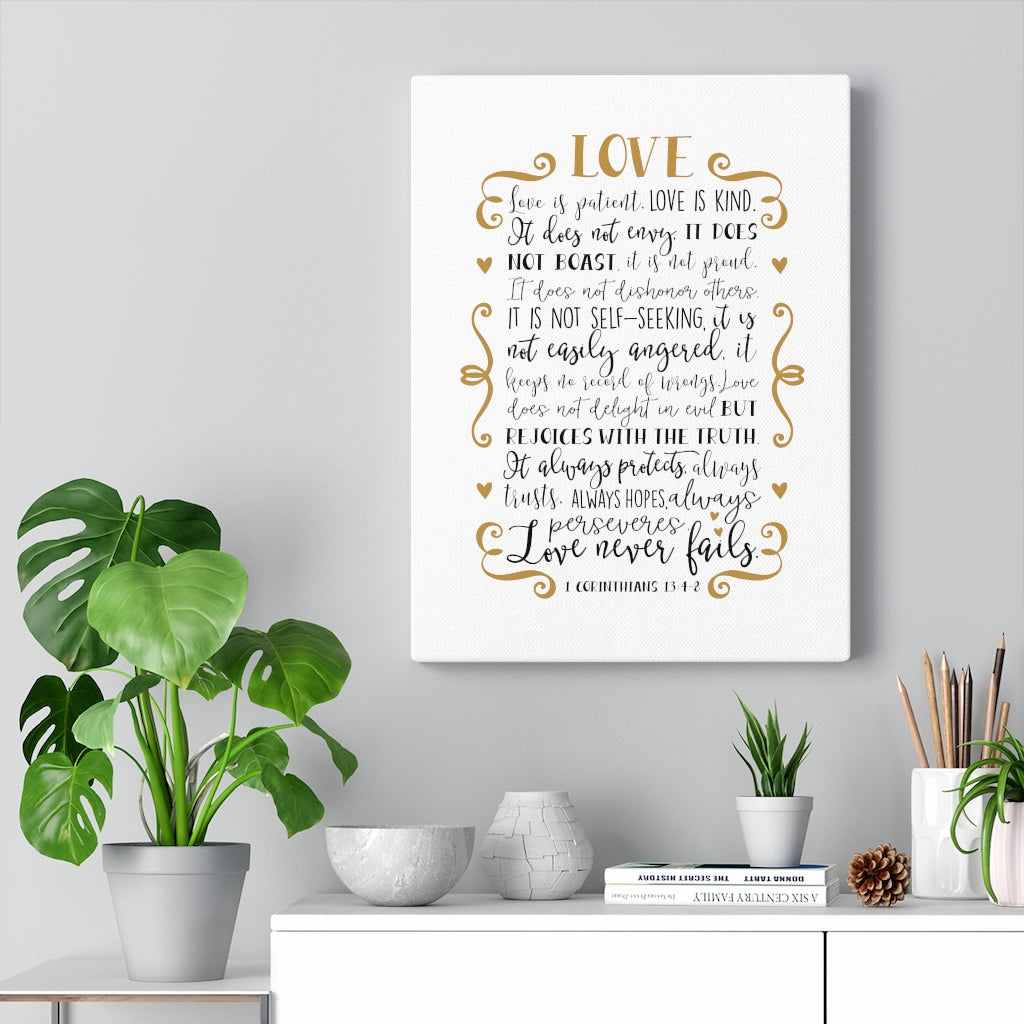 Scripture Walls Love Is Kind 1 Corinthians 13:4-8 Bible Verse Canvas Christian Wall Art Ready to Hang Unframed-Express Your Love Gifts