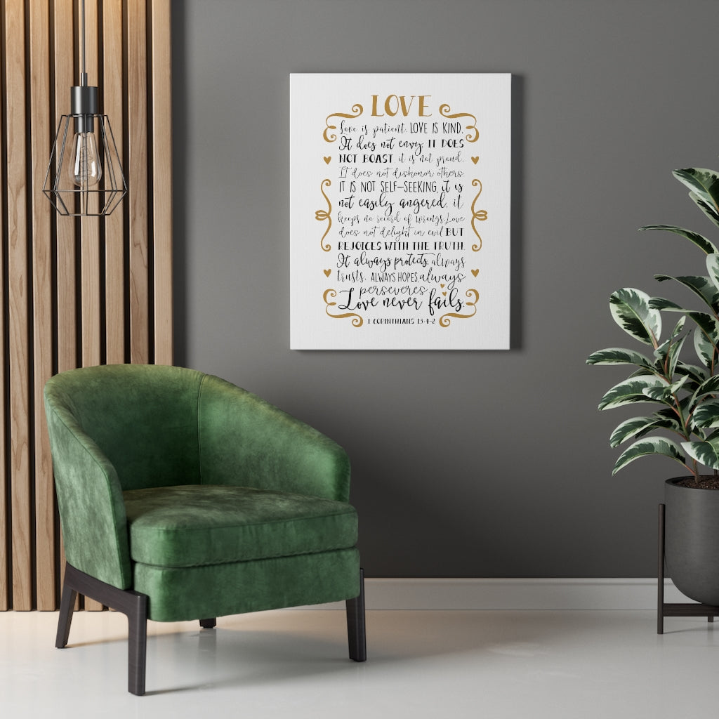 Scripture Walls Love Is Kind 1 Corinthians 13:4-8 Bible Verse Canvas Christian Wall Art Ready to Hang Unframed-Express Your Love Gifts