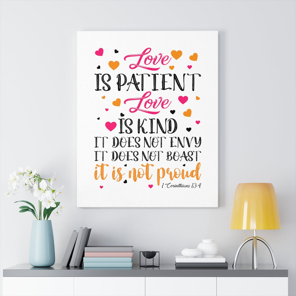 Scripture Walls Love Is Kind 1 Corinthians 13:4 Bible Verse Canvas Christian Wall Art Ready to Hang Unframed-Express Your Love Gifts