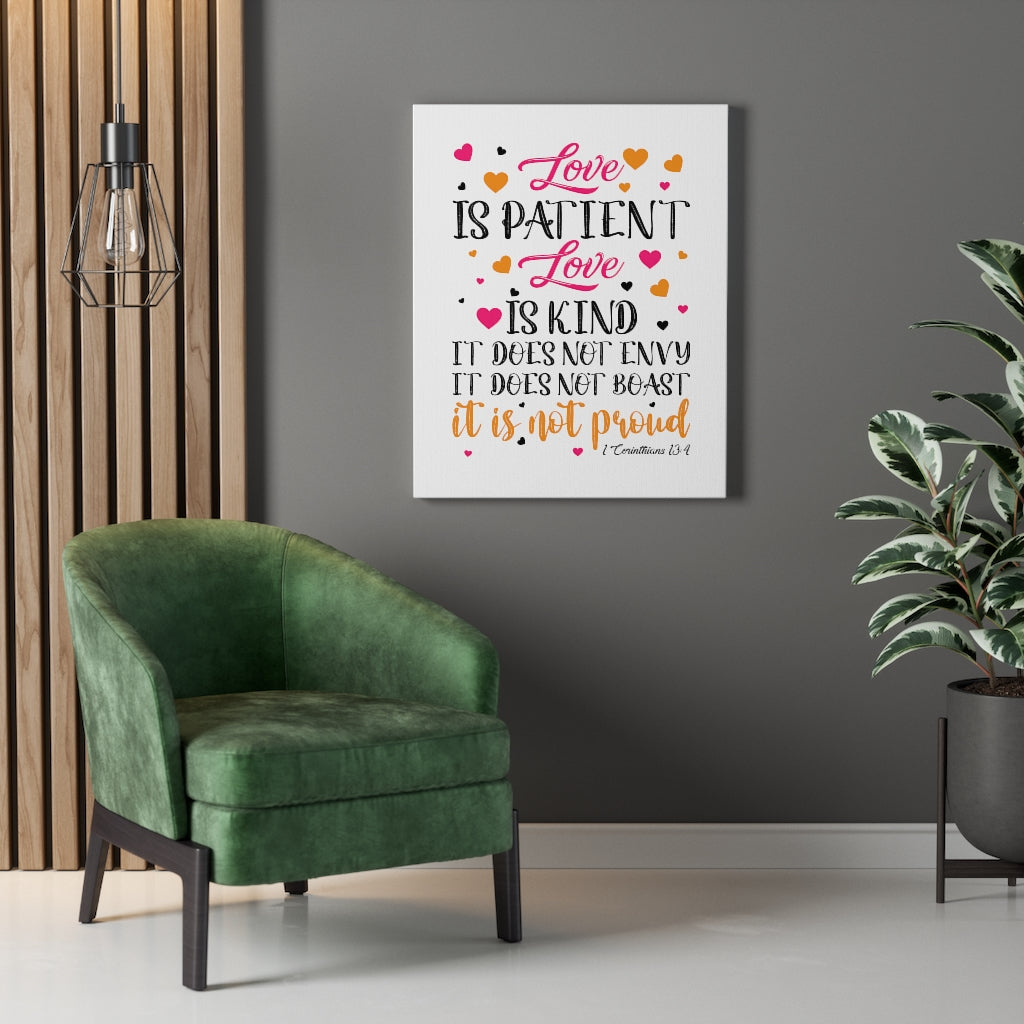 Scripture Walls Love Is Kind 1 Corinthians 13:4 Bible Verse Canvas Christian Wall Art Ready to Hang Unframed-Express Your Love Gifts
