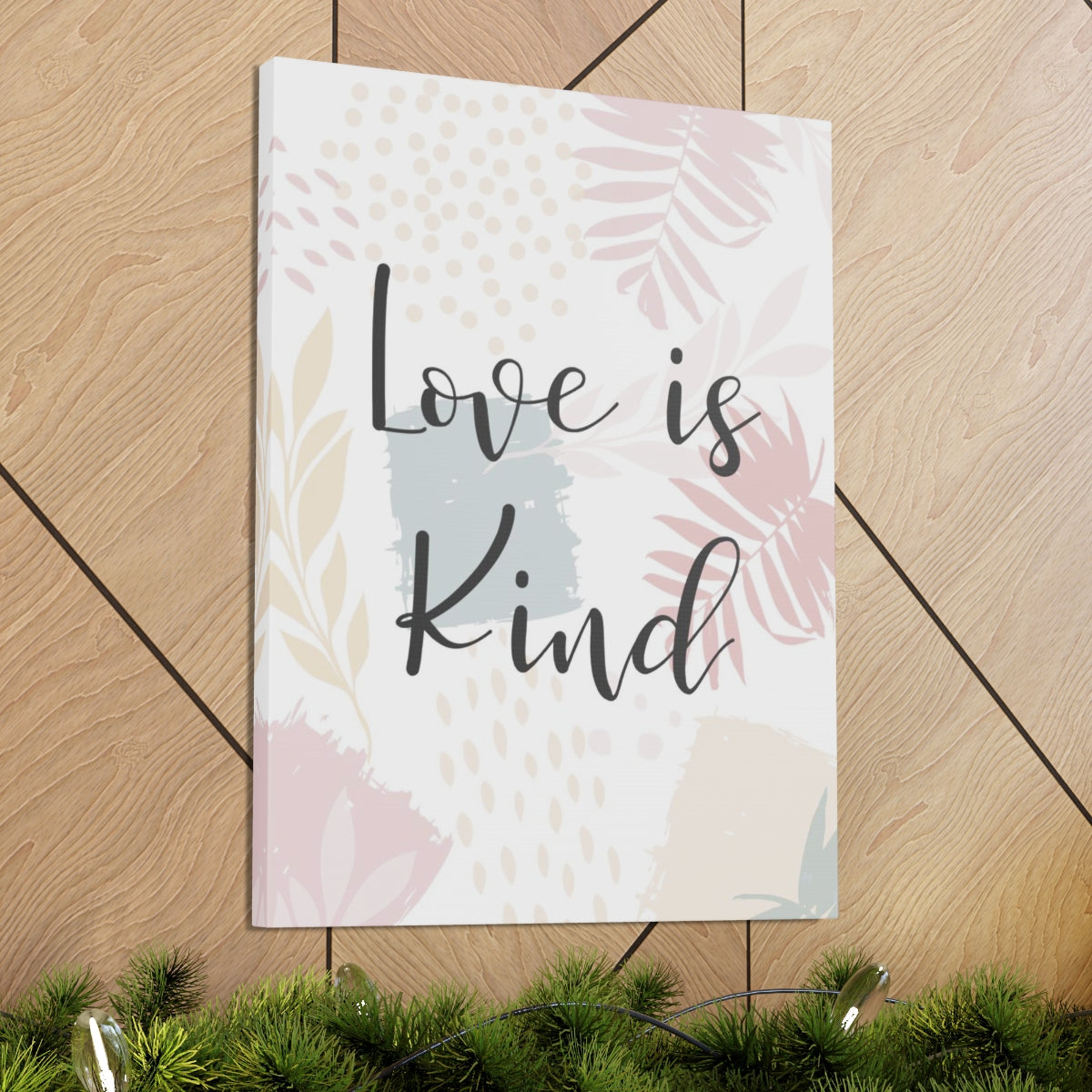 Scripture Walls Love Is Kind 1 Corinthians 13:4 Leaf Christian Wall Art Bible Verse Print Ready to Hang Unframed-Express Your Love Gifts