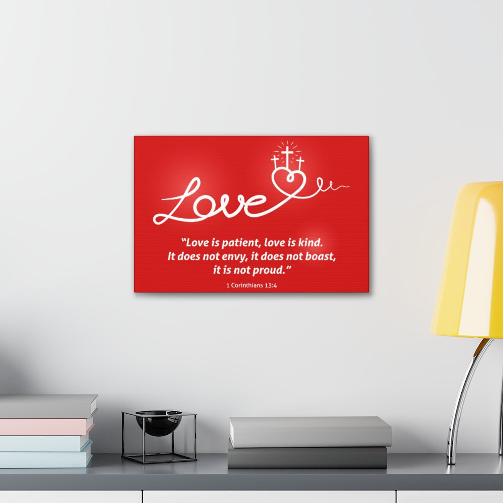 Scripture Walls Love Is Patient 1 Corinthians 13:4 Bible Verse Canvas Christian Wall Art Ready To Hang Unframed-Express Your Love Gifts