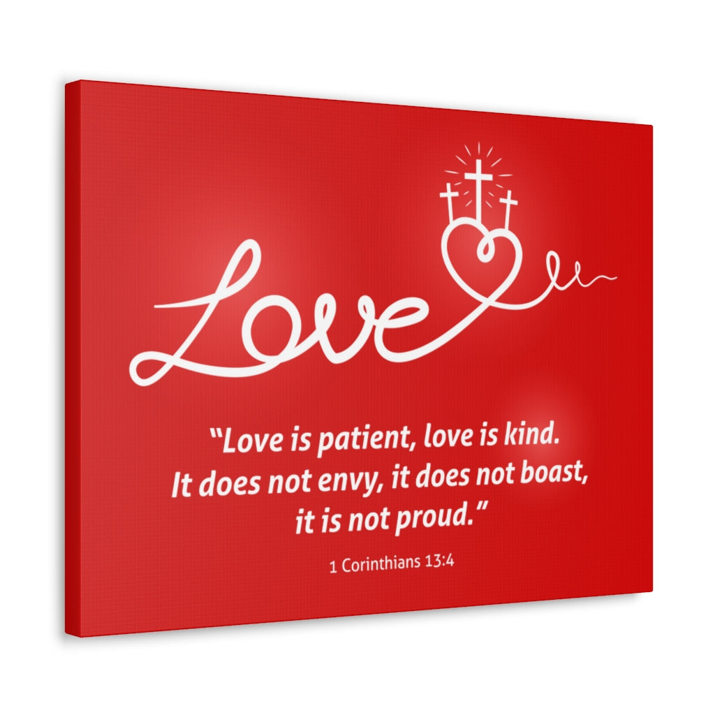 Scripture Walls Love Is Patient 1 Corinthians 13:4 Bible Verse Canvas Christian Wall Art Ready To Hang Unframed-Express Your Love Gifts