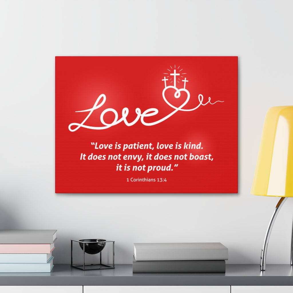Scripture Walls Love Is Patient 1 Corinthians 13:4 Bible Verse Canvas Christian Wall Art Ready To Hang Unframed-Express Your Love Gifts
