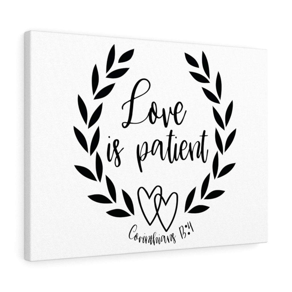 Scripture Walls Love Is Patient Heart Corinthians 13:4 Bible Verse Canvas Christian Wall Art Ready to Hang Unframed-Express Your Love Gifts