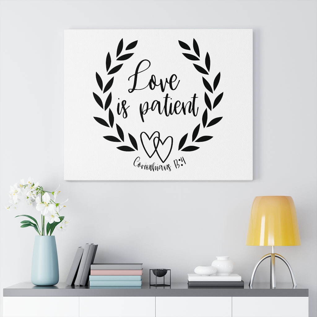 Scripture Walls Love Is Patient Heart Corinthians 13:4 Bible Verse Canvas Christian Wall Art Ready to Hang Unframed-Express Your Love Gifts