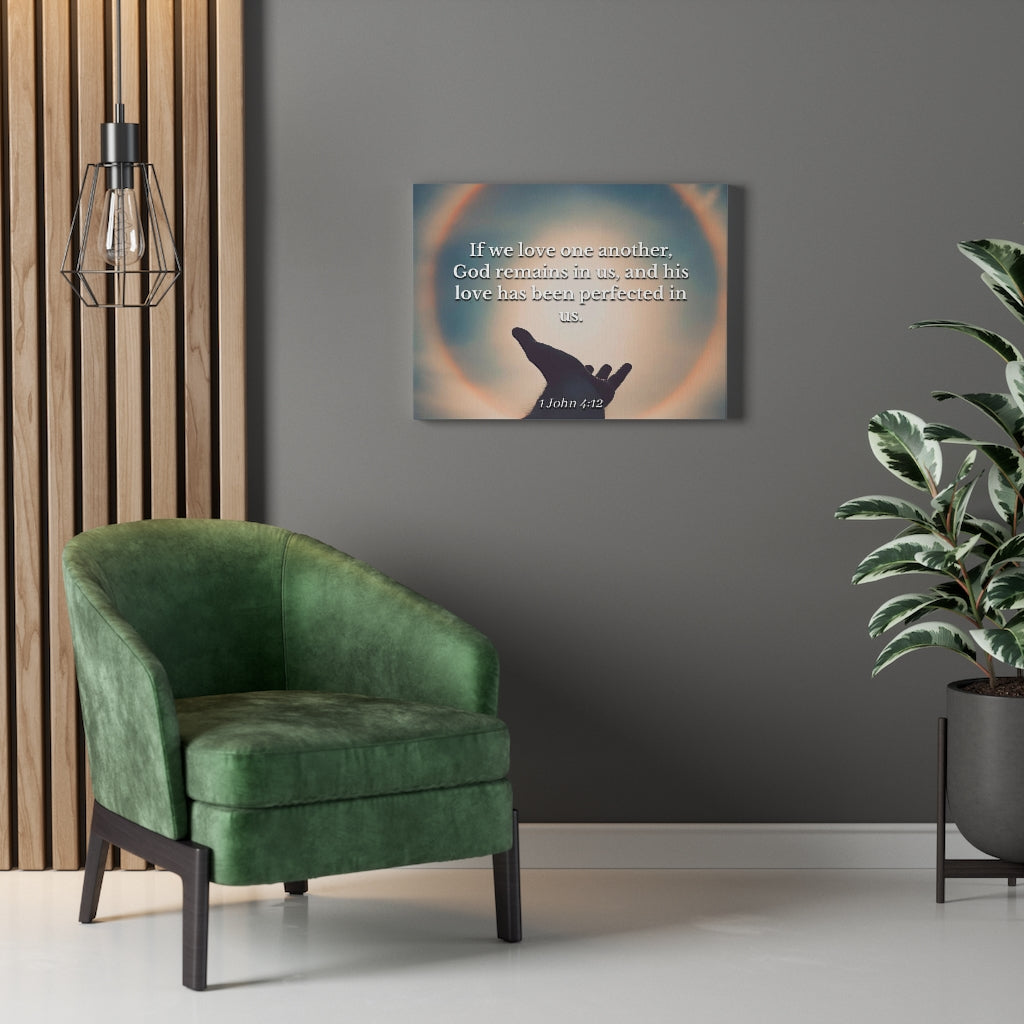 Scripture Walls Love Is Perfect 1 John 4:12 Bible Verse Canvas Christian Wall Art Ready to Hang Unframed-Express Your Love Gifts