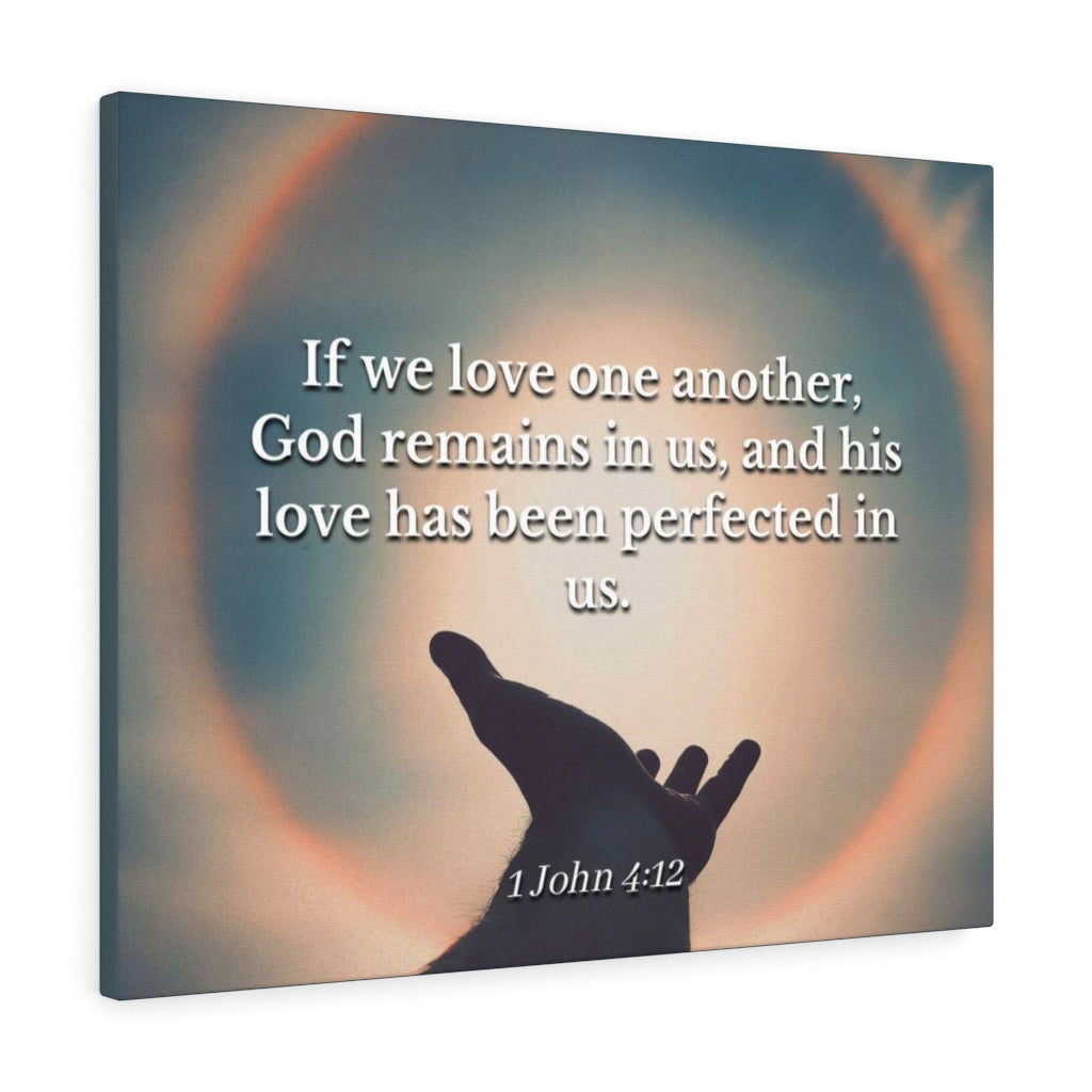 Scripture Walls Love Is Perfect 1 John 4:12 Bible Verse Canvas Christian Wall Art Ready to Hang Unframed-Express Your Love Gifts