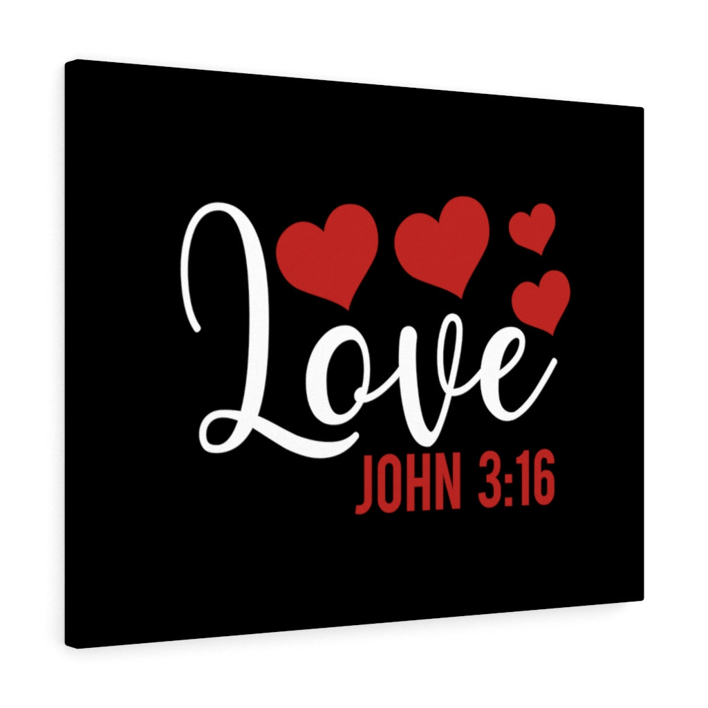 Scripture Walls Love John 3:16 Red Hearts Bible Verse Canvas Christian Wall Art Ready to Hang Unframed-Express Your Love Gifts