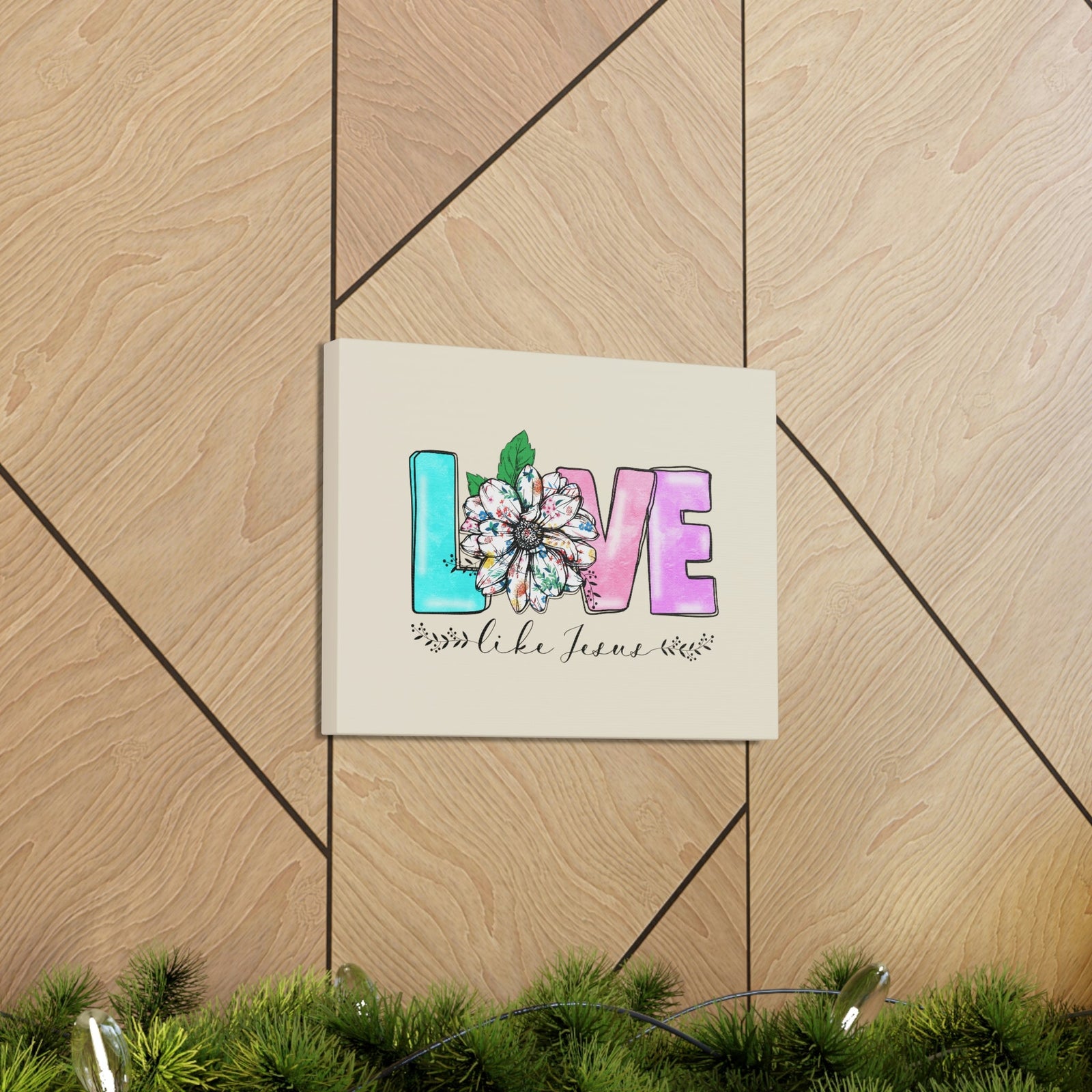 Scripture Walls Love Like Jesus Flower John 15:12 Bible Verse Canvas Christian Wall Art Ready to Hang Unframed-Express Your Love Gifts