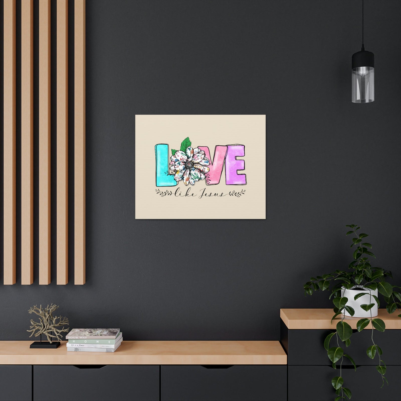 Scripture Walls Love Like Jesus Flower John 15:12 Bible Verse Canvas Christian Wall Art Ready to Hang Unframed-Express Your Love Gifts