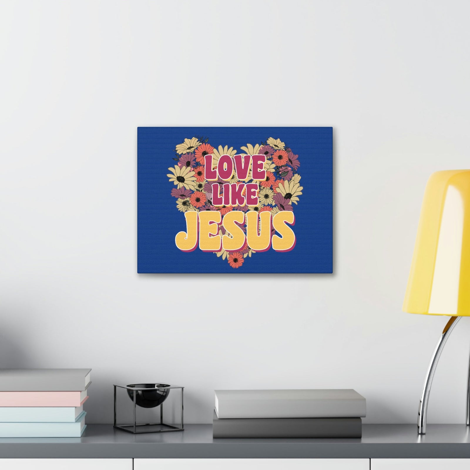 Scripture Walls Love Like Jesus John 15:12 Flower Heart Christian Wall Art Bible Verse Print Ready to Hang Unframed-Express Your Love Gifts