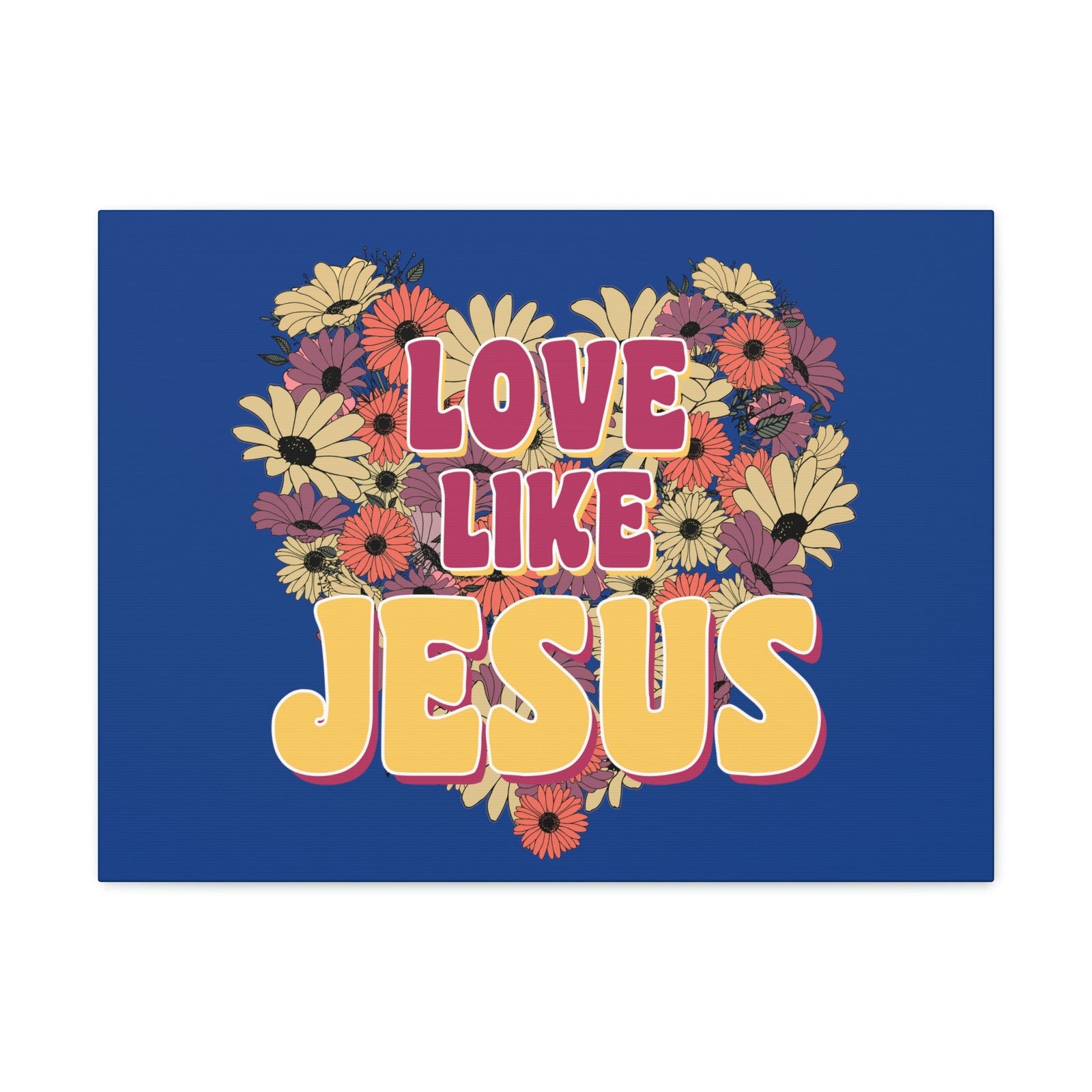 Scripture Walls Love Like Jesus John 15:12 Flower Heart Christian Wall Art Bible Verse Print Ready to Hang Unframed-Express Your Love Gifts