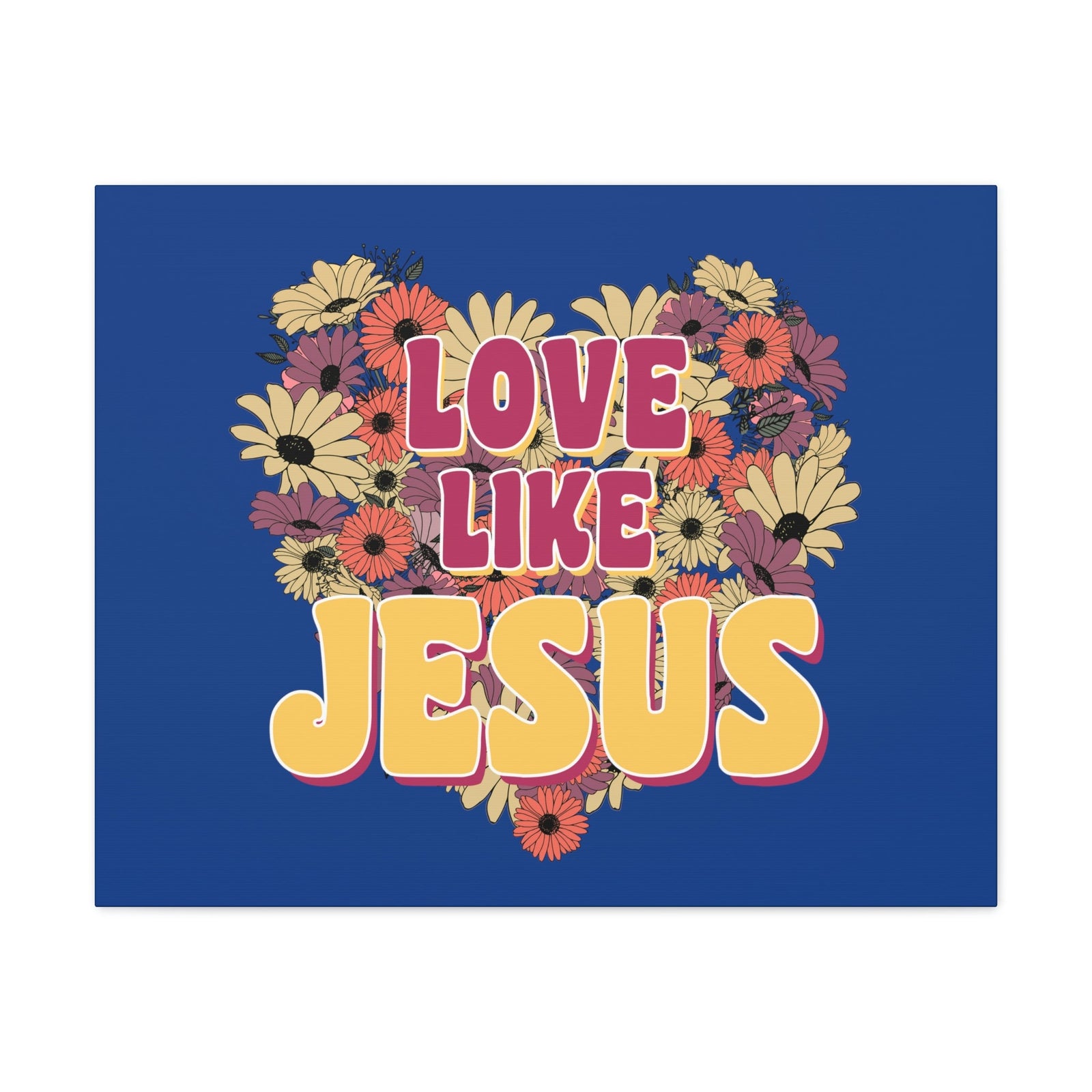Scripture Walls Love Like Jesus John 15:12 Flower Heart Christian Wall Art Bible Verse Print Ready to Hang Unframed-Express Your Love Gifts