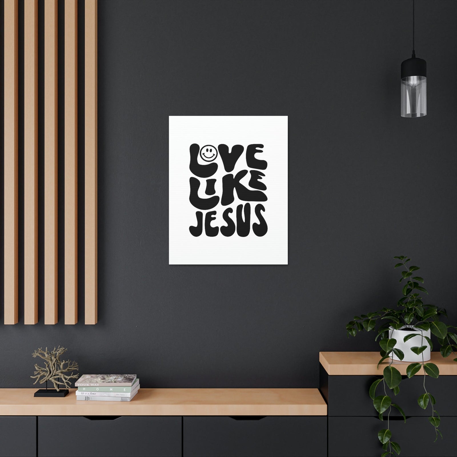 Scripture Walls Love Like Jesus John 15:12 Smiley Bible Verse Canvas Christian Wall Art Ready to Hang Unframed-Express Your Love Gifts