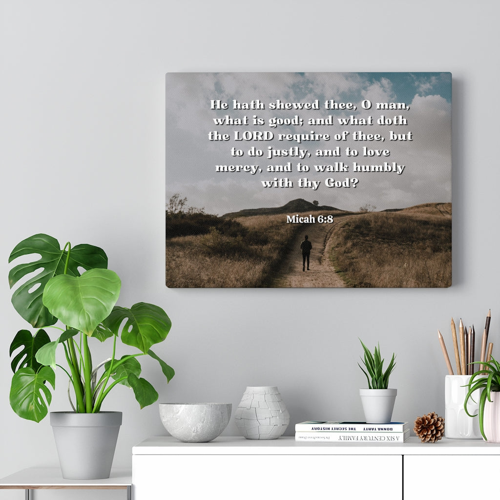 Scripture Walls Love Mercy Micah 6:8 Bible Verse Canvas Christian Wall Art Ready to Hang Unframed-Express Your Love Gifts