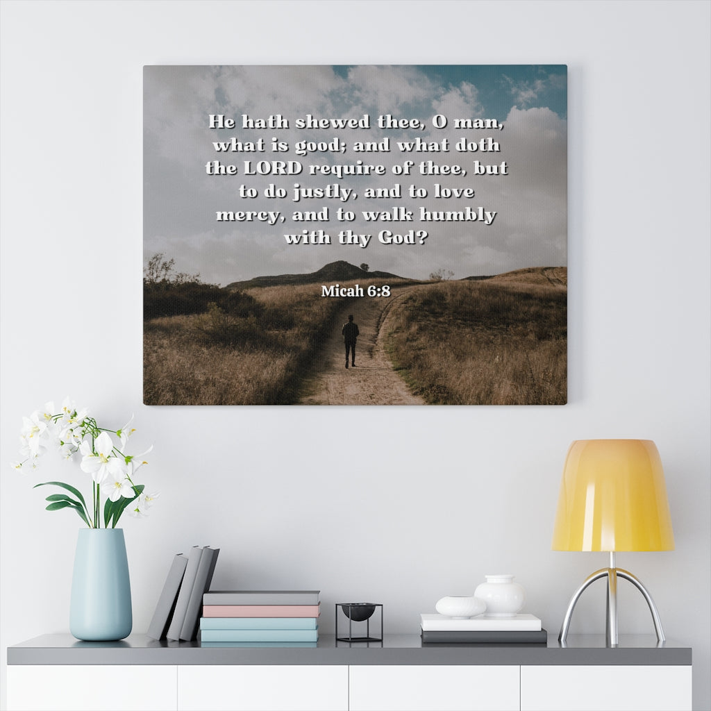 Scripture Walls Love Mercy Micah 6:8 Bible Verse Canvas Christian Wall Art Ready to Hang Unframed-Express Your Love Gifts
