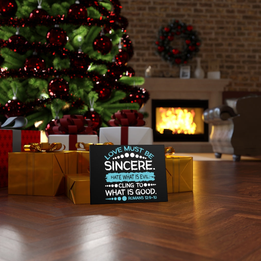 Scripture Walls Love Must Be Sincere Romans 12:9-10 Bible Verse Canvas Christian Wall Art Ready to Hang Unframed-Express Your Love Gifts