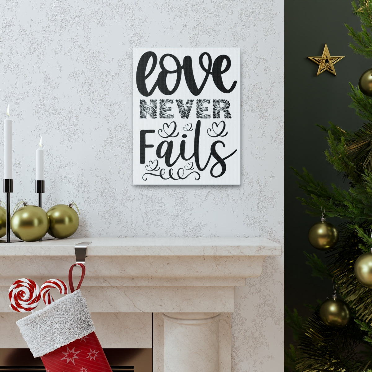 Scripture Walls Love Never Fails 1 Corinthians 13:13 Christian Wall Art Print Ready to Hang Unframed-Express Your Love Gifts