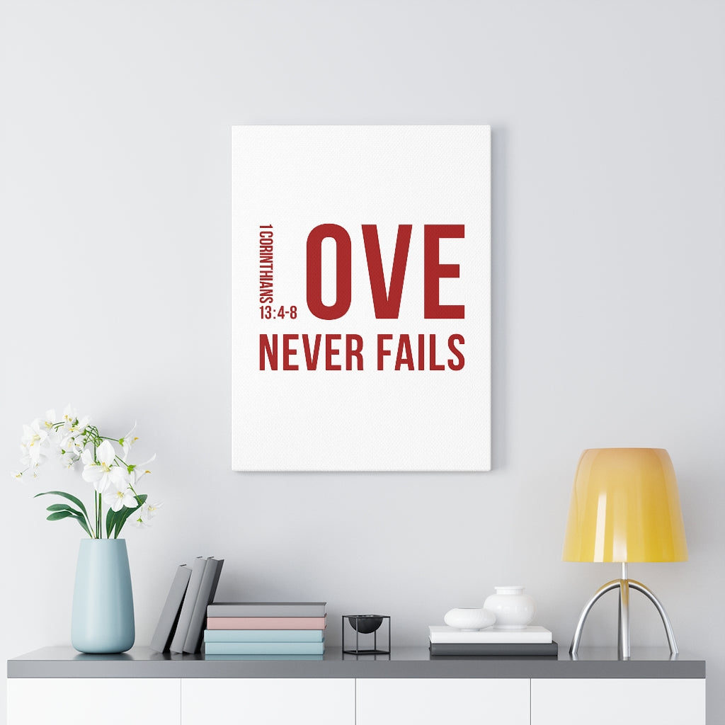 Scripture Walls Love Never Fails 1 Corinthians 13:4-8 Bible Verse Canvas Christian Wall Art Ready to Hang Unframed-Express Your Love Gifts