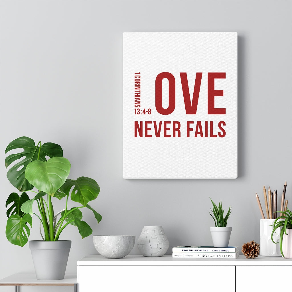 Scripture Walls Love Never Fails 1 Corinthians 13:4-8 Bible Verse Canvas Christian Wall Art Ready to Hang Unframed-Express Your Love Gifts