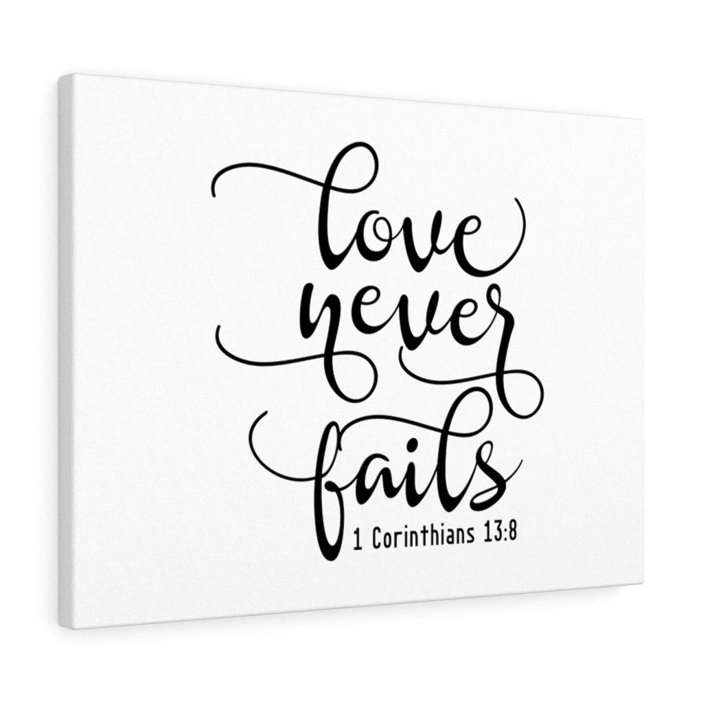 Scripture Walls Love Never Fails 1 Corinthians 13:8 Bible Verse Canvas Christian Wall Art Ready to Hang Unframed-Express Your Love Gifts
