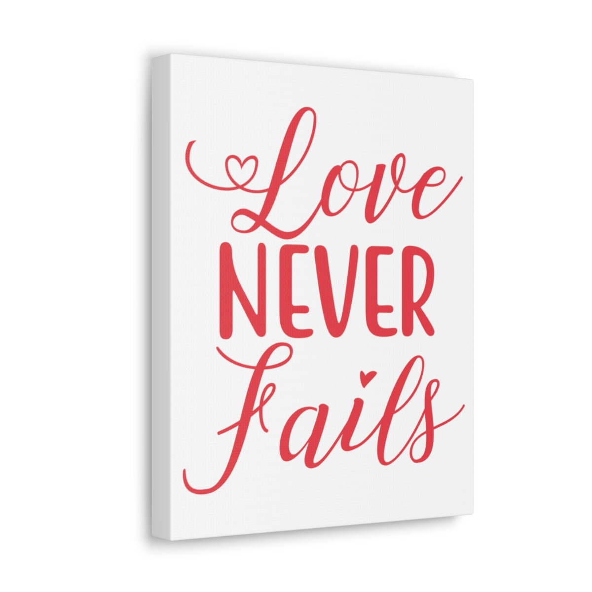 Scripture Walls Love Never Fails 1 Corinthians 13:8 Red Christian Wall Art Print Ready to Hang Unframed-Express Your Love Gifts