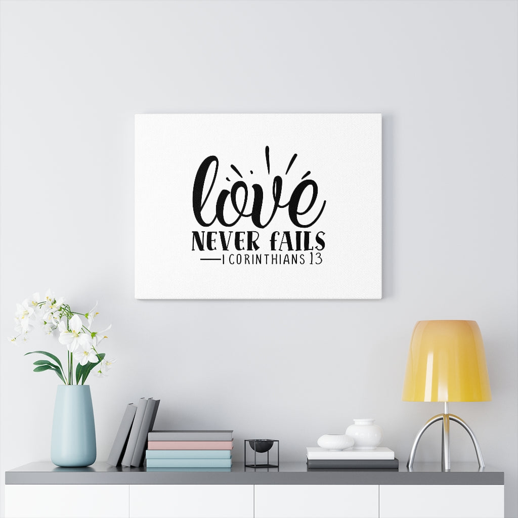 Scripture Walls Love Never Fails 1 Corinthians 13 Bible Verse Canvas Christian Wall Art Ready to Hang Unframed-Express Your Love Gifts