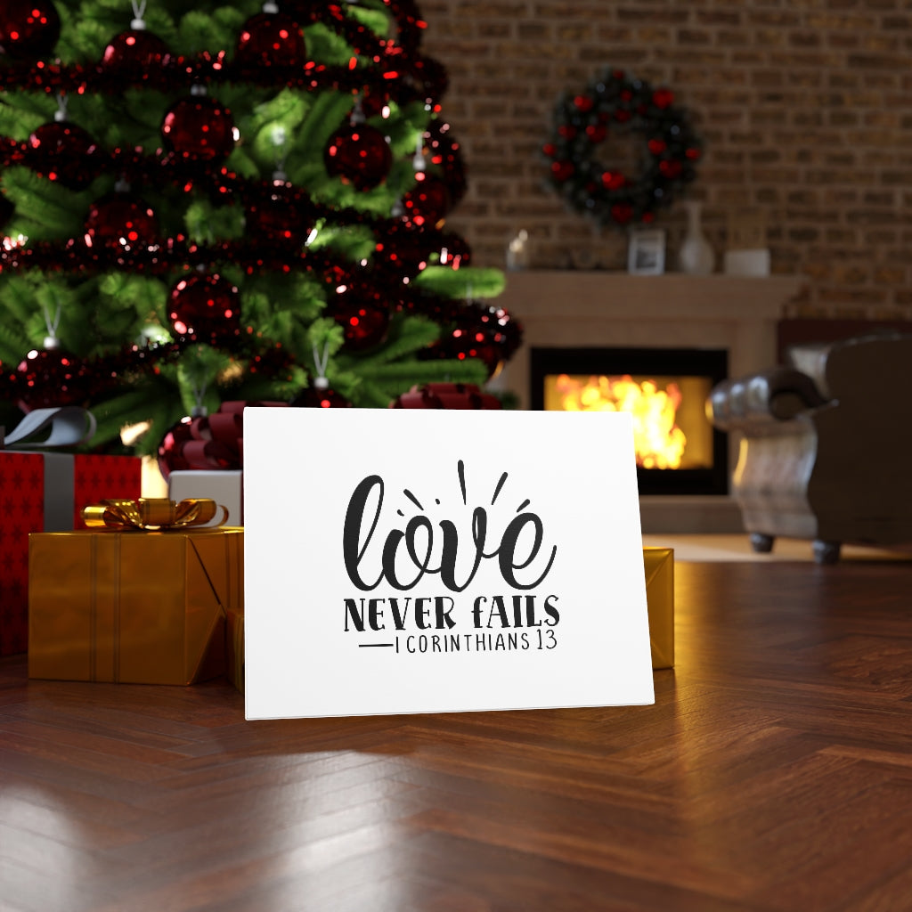 Scripture Walls Love Never Fails 1 Corinthians 13 Bible Verse Canvas Christian Wall Art Ready to Hang Unframed-Express Your Love Gifts