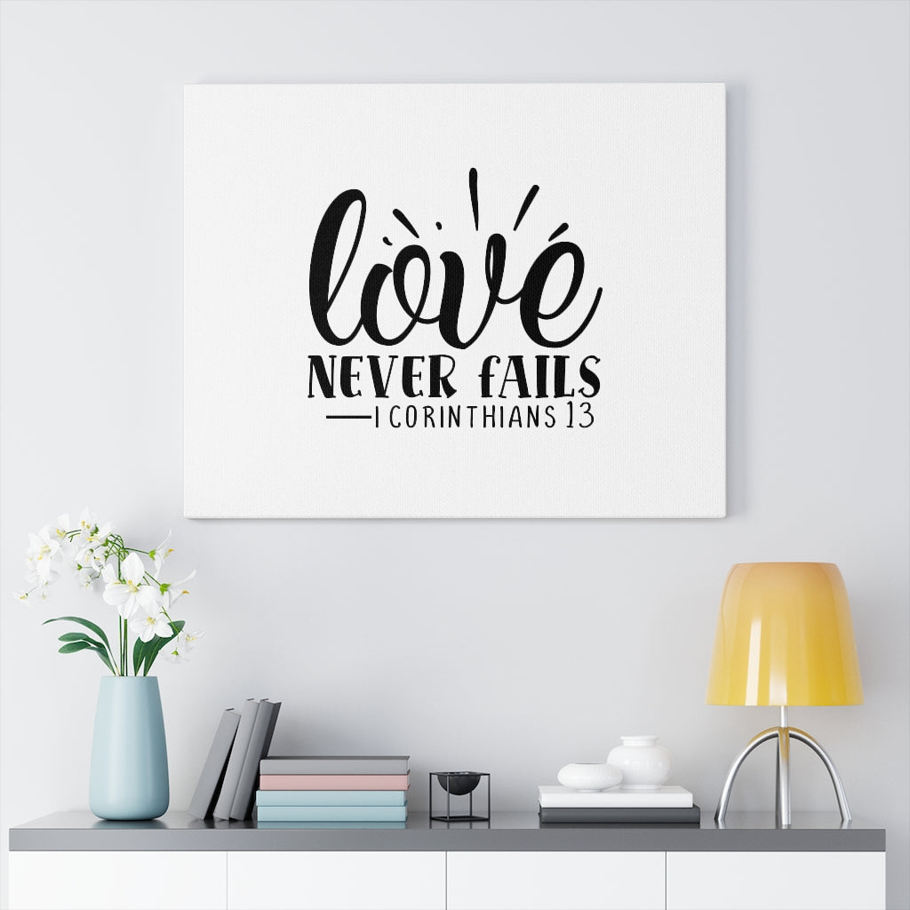 Scripture Walls Love Never Fails 1 Corinthians 13 Bible Verse Canvas Christian Wall Art Ready to Hang Unframed-Express Your Love Gifts