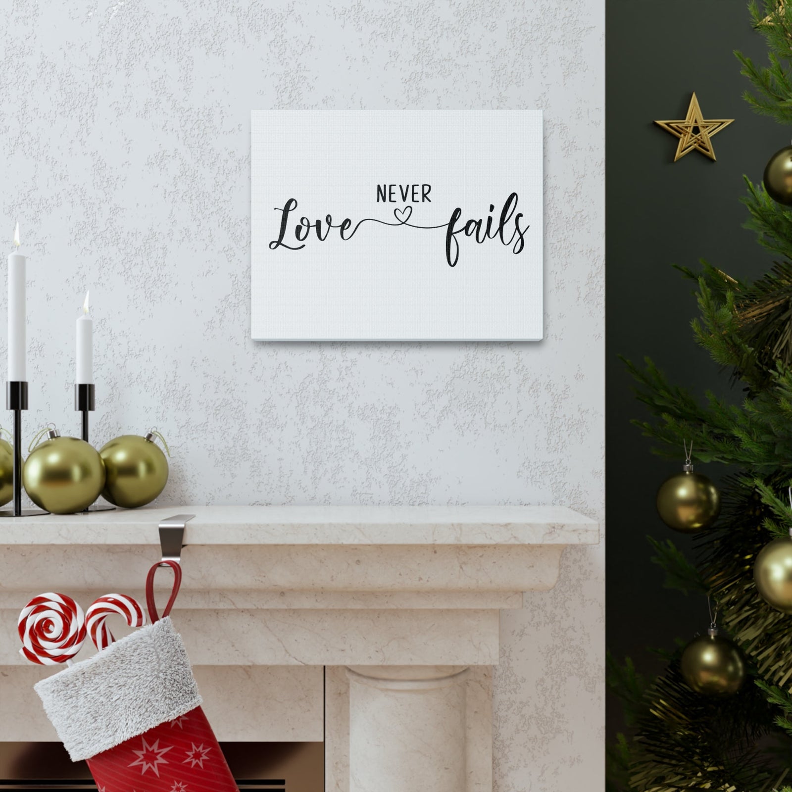 Scripture Walls Love Never Fails 1 John 4:18 Christian Wall Art Print Ready to Hang Unframed-Express Your Love Gifts